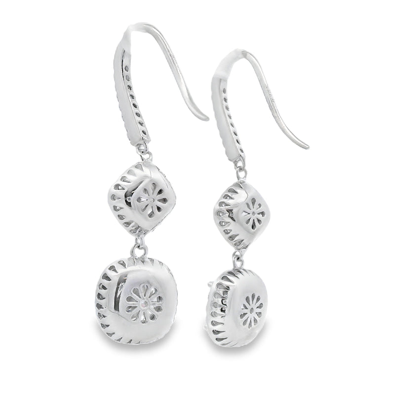 Bids.com 8.51ct Moissanite Dangle Earrings Sterling Silver Earrings