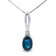 Bids.com .34ct Sapphire Diamond Fashion Pendants 10KT White Gold Pendants