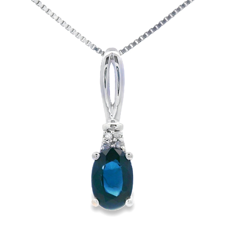 Bids.com .34ct Sapphire Diamond Fashion Pendants 10KT White Gold Pendants