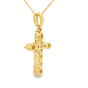 Bids.com .30ct Diamond Cross Religious Pendant 14KT Yellow Gold Pendants