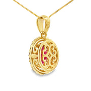 Bids.com 2.22ct Ruby Diamond Fashion Pendants 10KT Yellow Gold Pendants