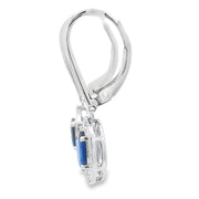 Bids.com 1.28ct Sapphire Diamond Dangle Earrings 10KT White Gold Earrings