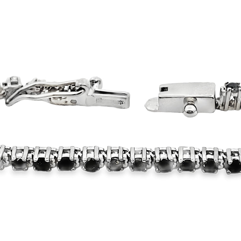Bids.com 2.27ct Black Diamond Tennis Bracelet Sterling Silver Bracelets