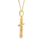 Bids.com .13ct Diamond Cross Religious Pendant 14KT Yellow Gold Pendants