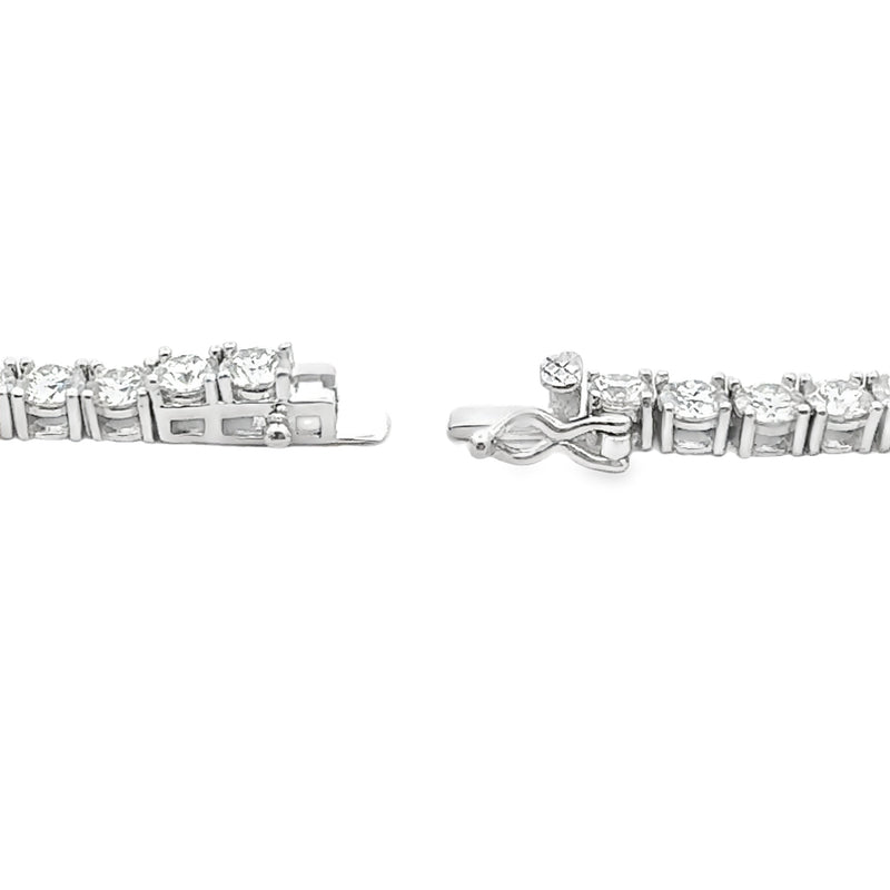 Bids.com 39.98ct Moissanite Tennis Necklace Sterling Silver Pendants