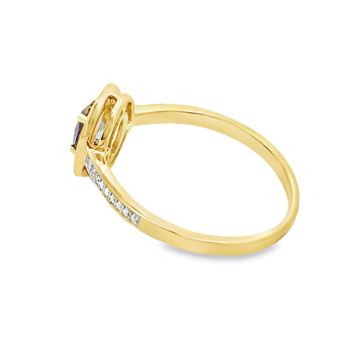 Bids.com .59ct Mystic Fire Topaz Diamond Ring 10KT Yellow Gold Rings