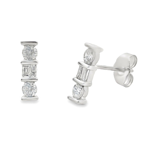 Bids.com .20ct Diamond Earrings 14KT White Gold Earrings