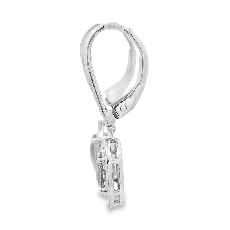 Bids.com .81ct Quartz Diamond Dangle Earrings 10KT White Gold Earrings
