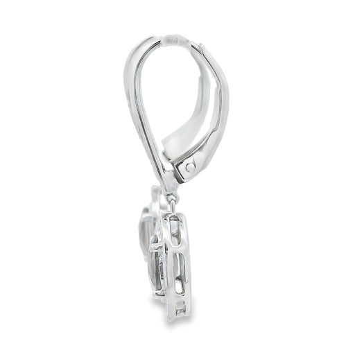 Bids.com .81ct Quartz Diamond Dangle Earrings 10KT White Gold Earrings