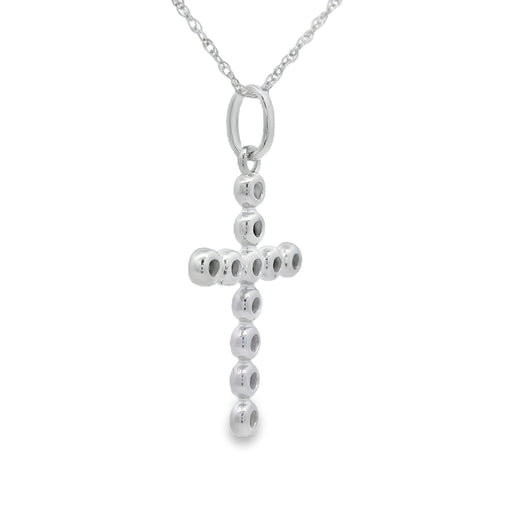 Bids.com .15ct Diamond Cross Religious Pendant 14KT White Gold Pendants