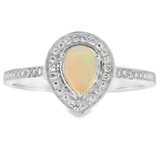 Bids.com .30ct Opal Diamond Ring 10KT White Gold Rings