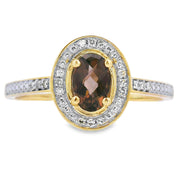 Bids.com .42ct Quartz Diamond Ring 10KT Yellow Gold Rings