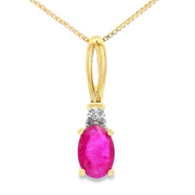 Bids.com .38ct Ruby Diamond Fashion Pendants 10KT Yellow Gold Pendants