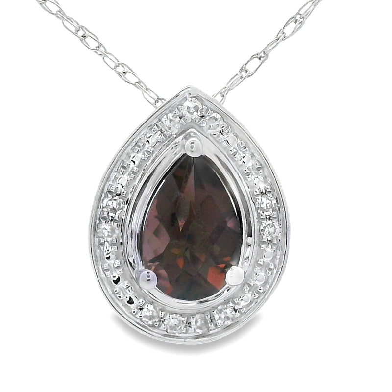 Bids.com .39ct Quartz Diamond Fashion Pendants 10KT White Gold Pendants