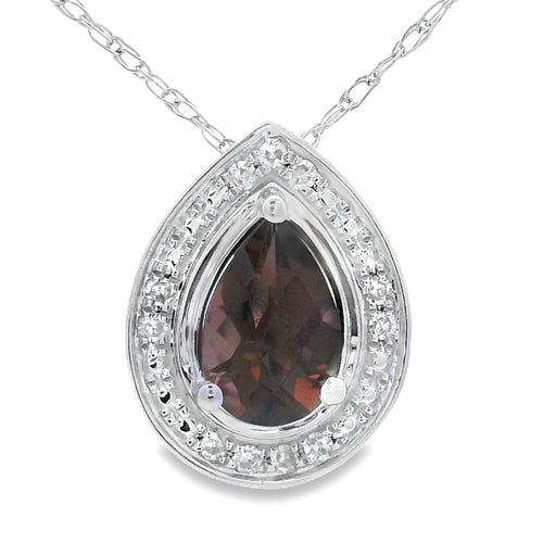 Bids.com .39ct Quartz Diamond Fashion Pendants 10KT White Gold Pendants