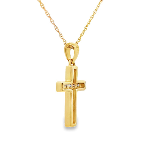 Bids.com .12ct Diamond Cross Religious Pendant 14KT Yellow Gold Pendants