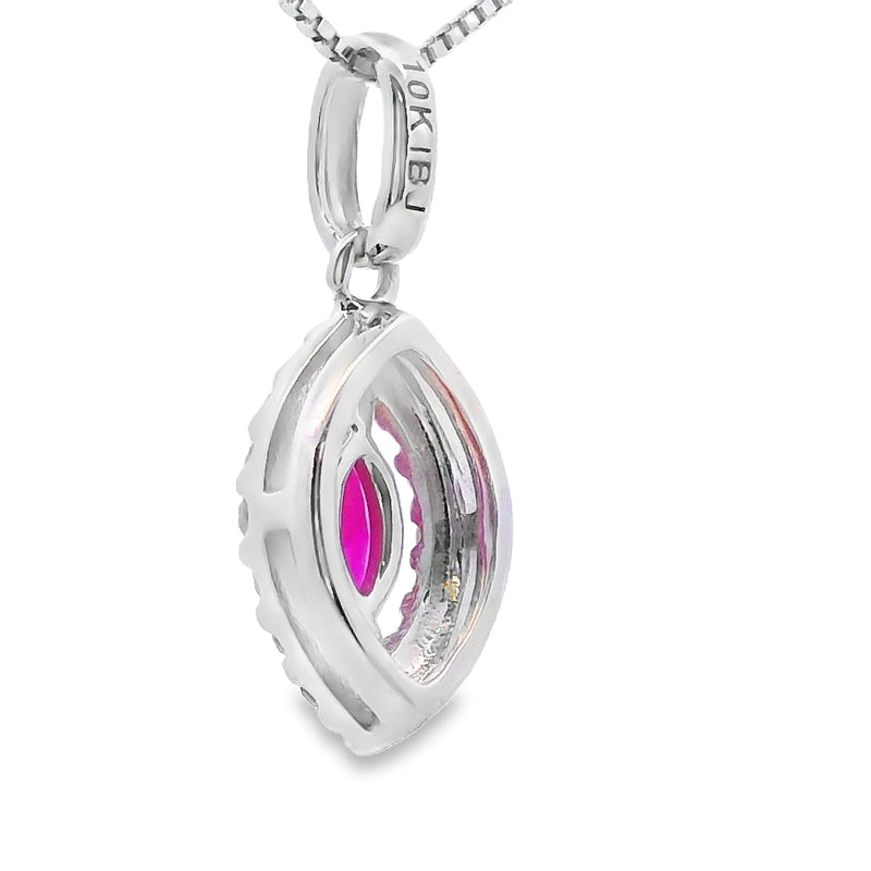 Bids.com .26ct Ruby Diamond Fashion Pendants 10KT White Gold Pendants