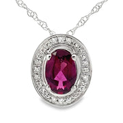 Bids.com .52ct Garnet Diamond Fashion Pendants 10KT White Gold Pendants