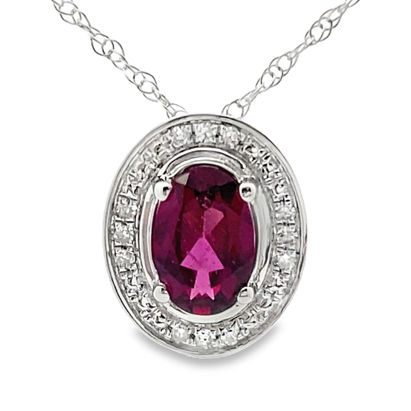 Bids.com .52ct Garnet Diamond Fashion Pendants 10KT White Gold Pendants