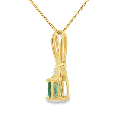 Bids.com .25ct Emerald Diamond Fashion Pendants 10KT Yellow Gold Pendants