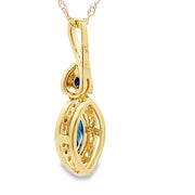 Bids.com Sapphire Diamond Fashion Pendants 10KT Yellow Gold Pendants