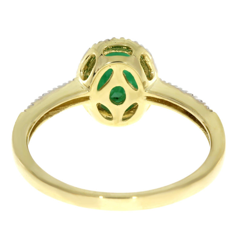 Bids.com .94ct Emerald Diamond Ring 14KT Yellow Gold Rings