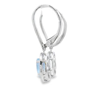 Bids.com Aquamarine Diamond Dangle Earrings 10KT White Gold Earrings