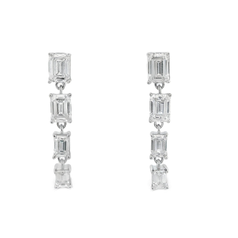 Bids.com Lab Grown Diamond Dangle Earrings 14KT White Gold Earrings