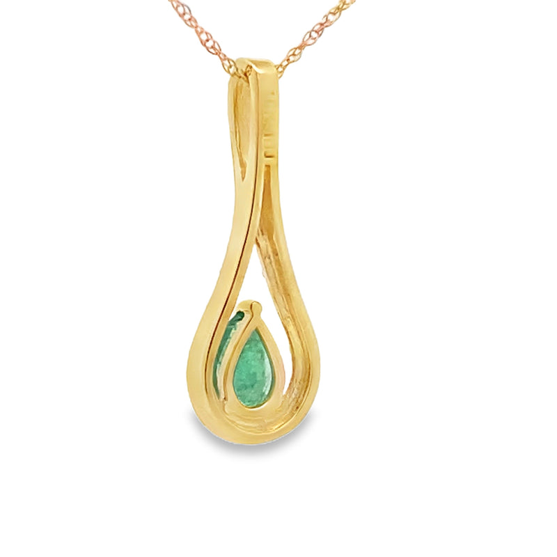 Bids.com .37ct Emerald Diamond Fashion Pendants 10KT Yellow Gold Pendants