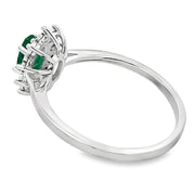 Bids.com .43ct Emerald Diamond Ring 10KT White Gold Rings