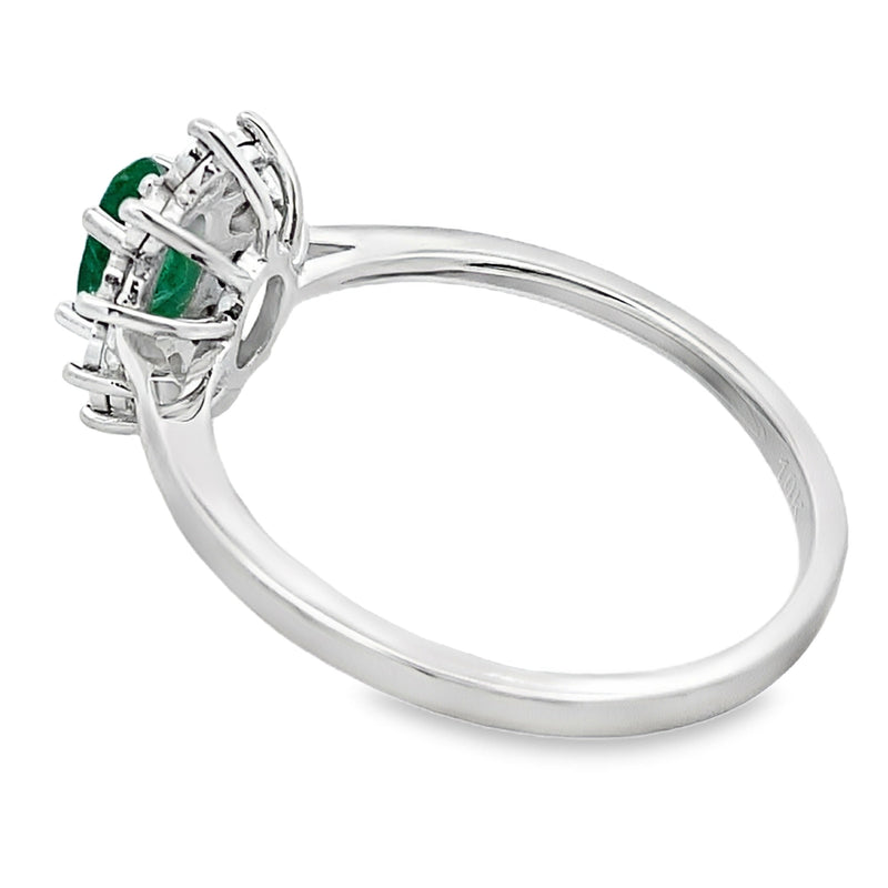 Bids.com .43ct Emerald Diamond Ring 10KT White Gold Rings