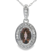 Bids.com .42ct Quartz Diamond Fashion Pendants 10KT White Gold Pendants