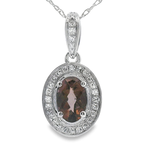 Bids.com .42ct Quartz Diamond Fashion Pendants 10KT White Gold Pendants