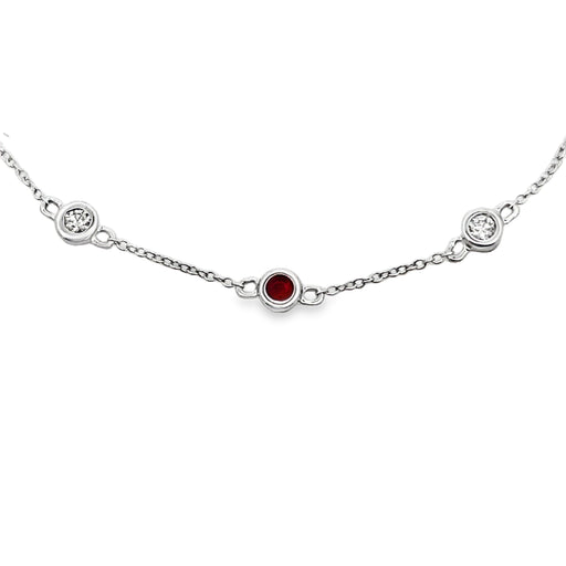 Bids.com .17ct Ruby Diamond Bracelet 14KT White Gold Bracelets