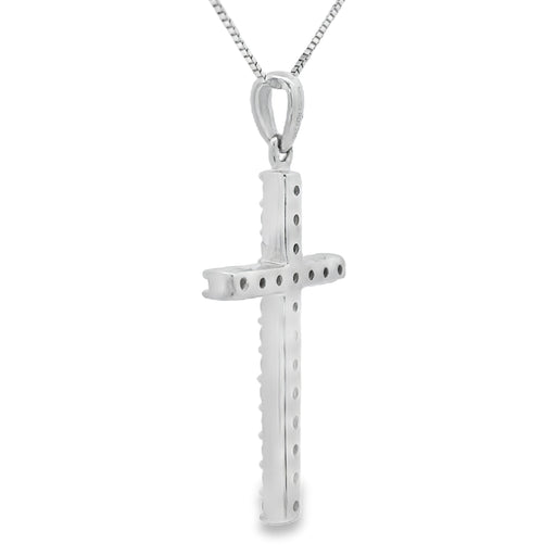 Bids.com .25ct Diamond Cross Religious Pendant 14KT White Gold Pendants