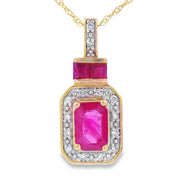 Bids.com .82ct Ruby Diamond Fashion Pendants 14KT Yellow Gold Pendants