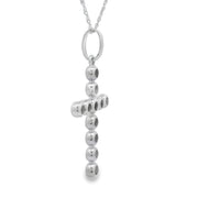 Bids.com .31ct Diamond Cross Religious Pendant 14KT White Gold Pendants