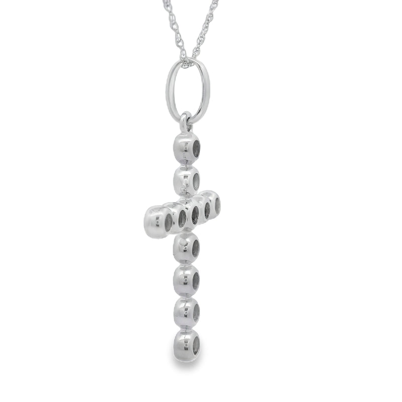 Bids.com .31ct Diamond Cross Religious Pendant 14KT White Gold Pendants