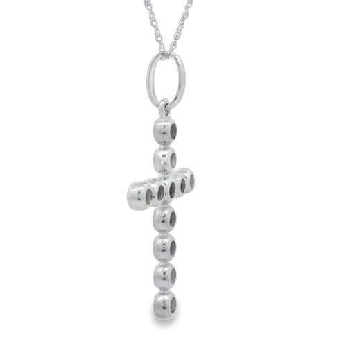 Bids.com .31ct Diamond Cross Religious Pendant 14KT White Gold Pendants