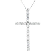 Bids.com .38ct Diamond Cross Religious Pendant 14KT White Gold Pendants