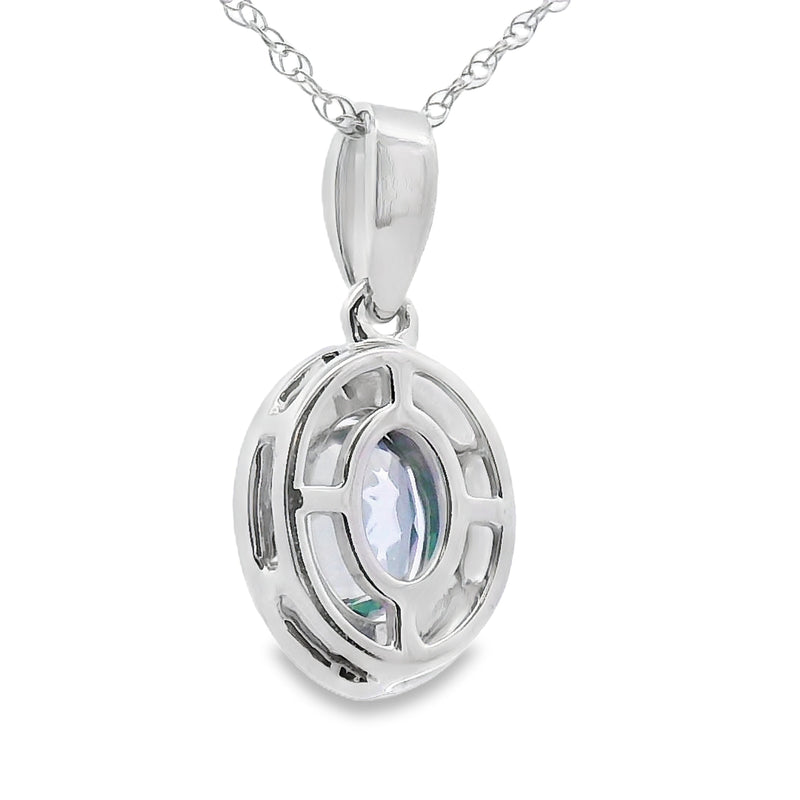 Bids.com Mystic Fire Topaz Fashion Pendants 10KT White Gold Pendants