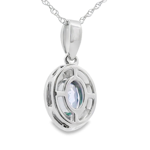Bids.com Mystic Fire Topaz Fashion Pendants 10KT White Gold Pendants