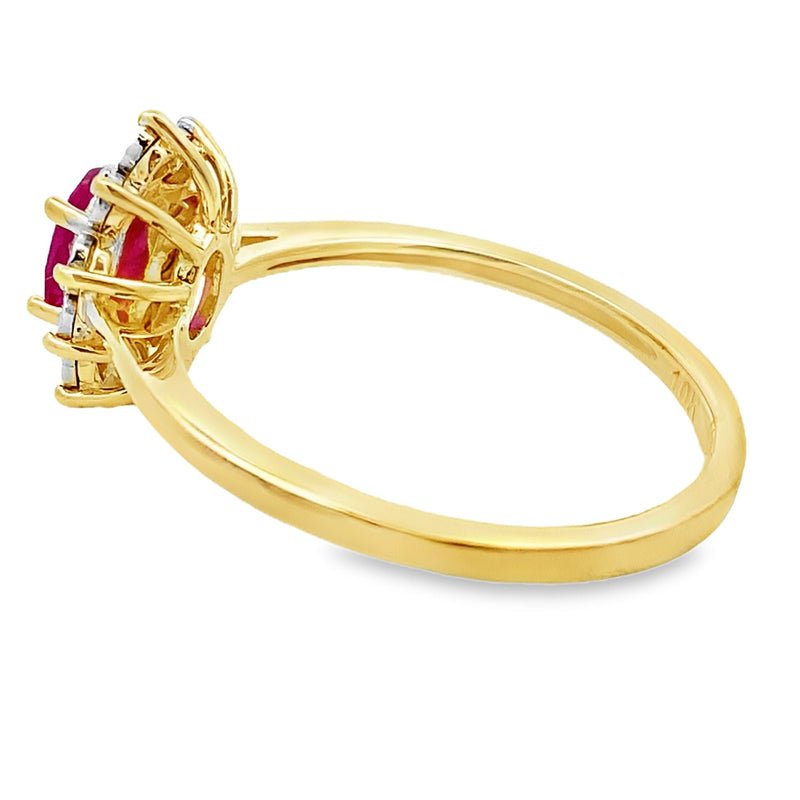 Bids.com .63ct Ruby Diamond Ring 10KT Yellow Gold Rings