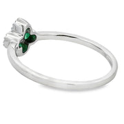 Bids.com .15ct Emerald Diamond Ring 10KT White Gold Rings