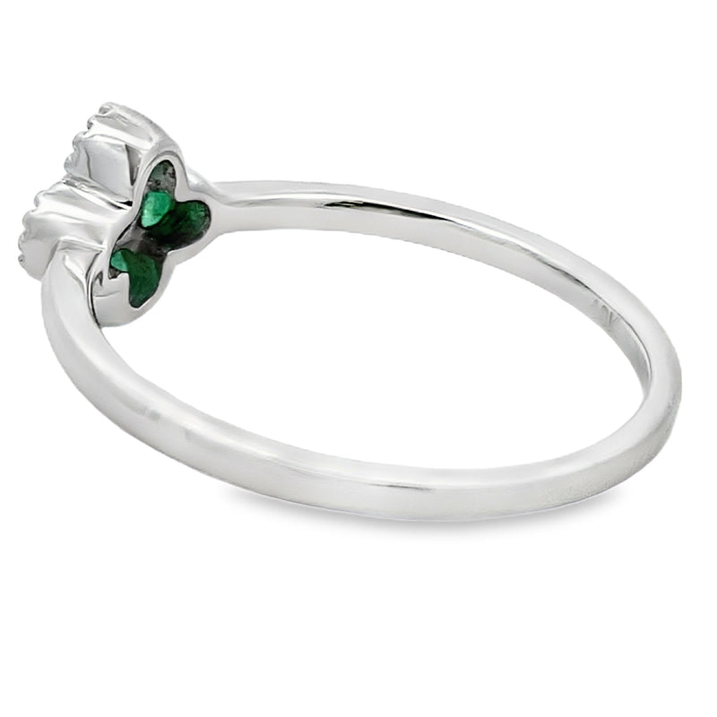 Bids.com .15ct Emerald Diamond Ring 10KT White Gold Rings
