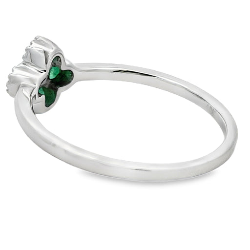 Bids.com .15ct Emerald Diamond Ring 10KT White Gold Rings