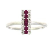 Bids.com .30ct Ruby Diamond Ring 14KT White Gold Rings