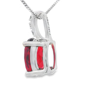 Bids.com 1.34ct Garnet Diamond Fashion Pendants 10KT White Gold Pendants