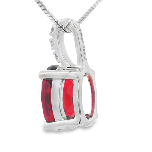 Bids.com 1.34ct Garnet Diamond Fashion Pendants 10KT White Gold Pendants
