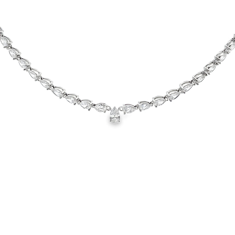 Bids.com 15.00ct Lab Grown Diamond Tennis 14KT White Gold Pendants